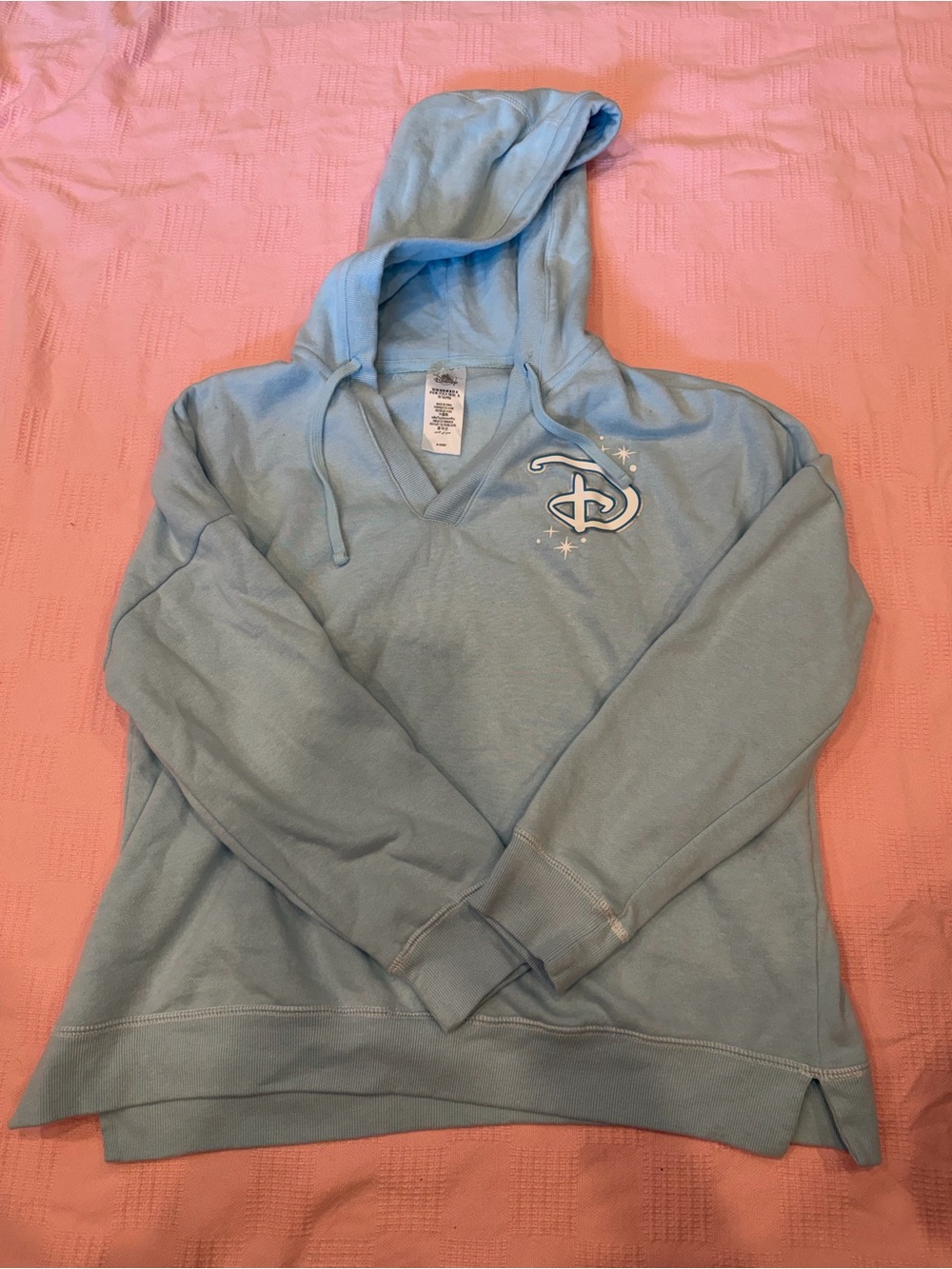 Disney Pale Blue Hoodie with Sparkle Logo